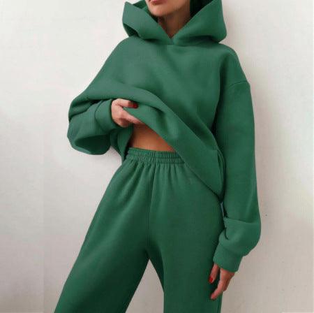 Stay Fashion-Forward with Spring Women's Two-Piece Casual Hooded Sweater Suit - MRSLM