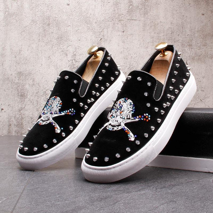 Hong Kong Trendy Brand European And American Trendy Men's Loafers Summer Fashion Personality Skull Casual Shoes Pedal Shoes Male Lazy - MRSLM