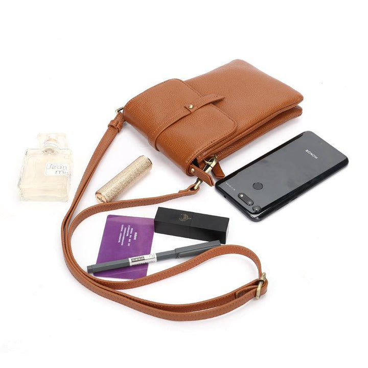 Mobile Phone Head Layer Cowhide Diagonal Small Bag - MRSLM