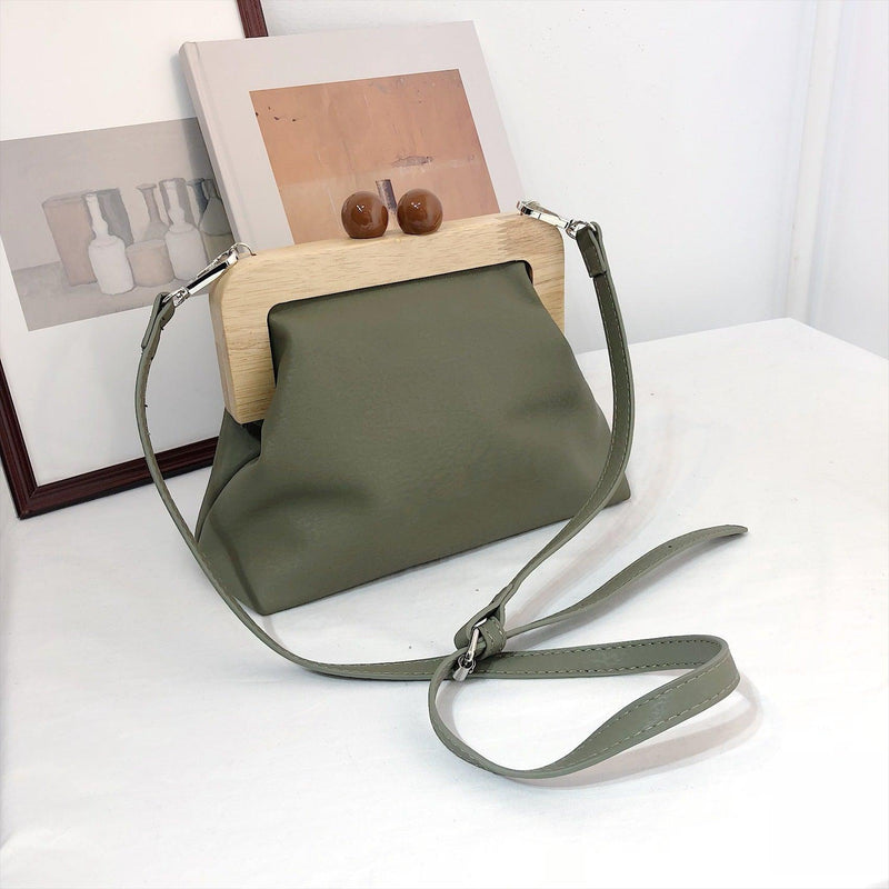 wooden clip clutch handbag - MRSLM