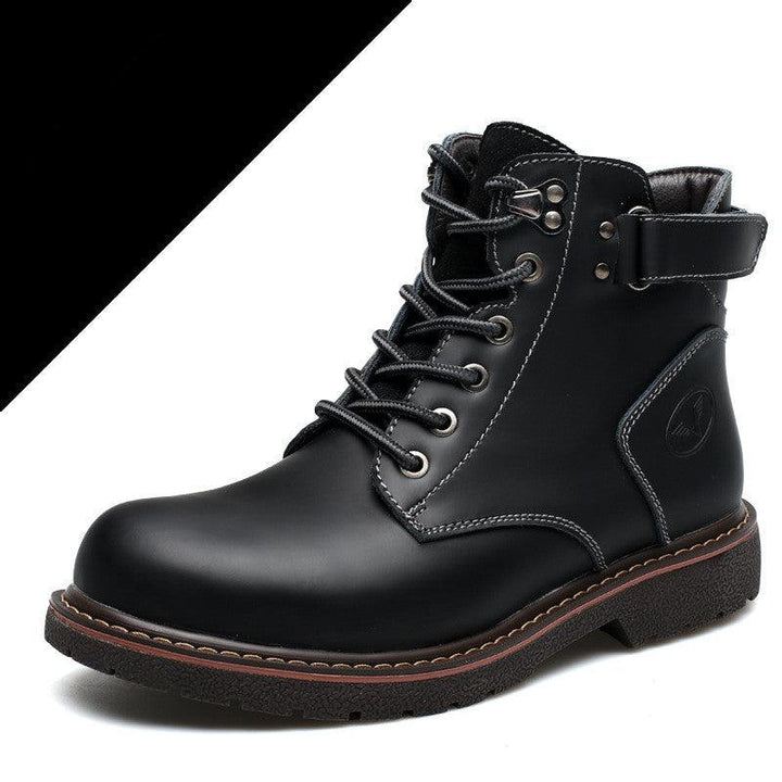 Fashion Men's Casual Mid-cut Leather Boots - MRSLM