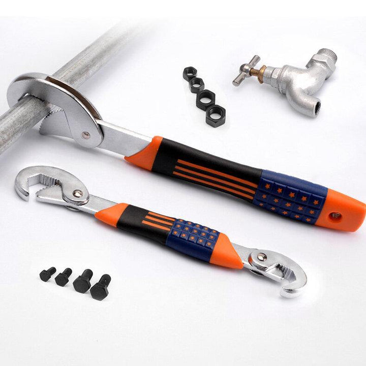 MYTEC Three-Sided Toothed Universal Wrench Multifunctional Faucet Movable Wrench Tool Household Pipe Wrench Universal Pipe Wrench - MRSLM