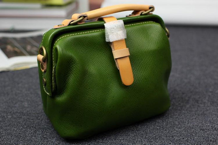 Plant Soft Leather Retro Style Doctor Bag - MRSLM