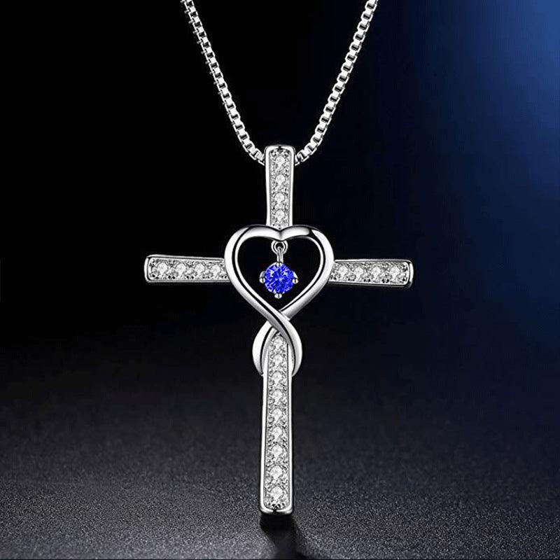 Fashion Cross Religious Belief Inlaid Zircon Pendant - MRSLM