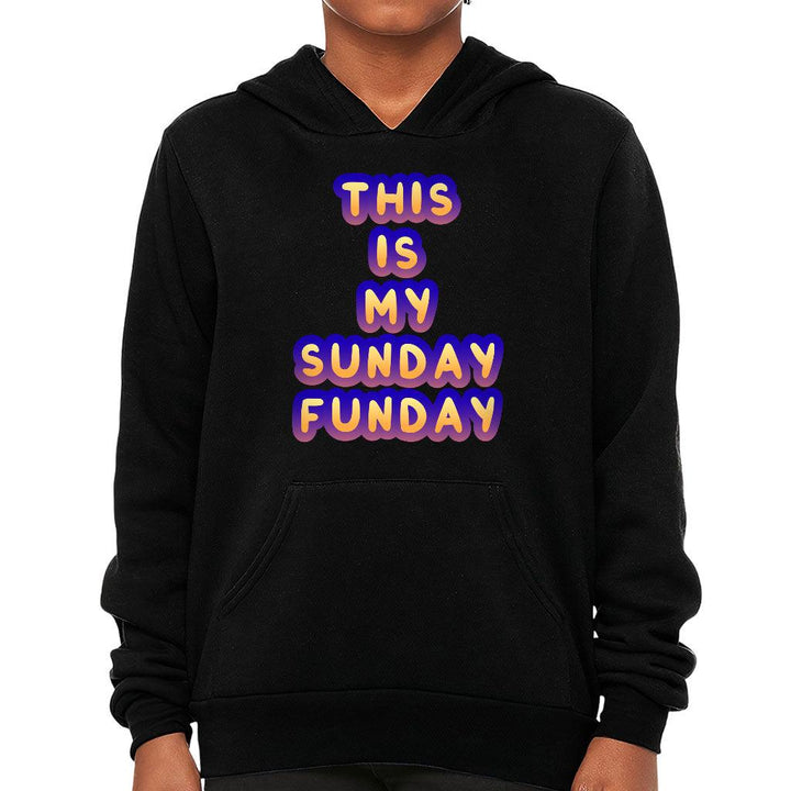 Sunday Funday Kids' Sponge Fleece Hoodie - Cute Design Kids' Hoodie - Graphic Hoodie for Kids - MRSLM