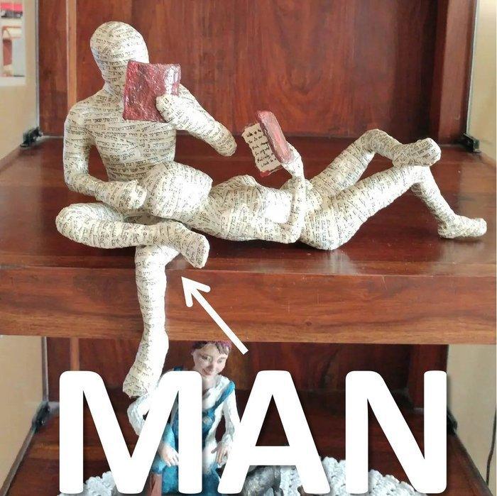 Reading Woman Thinker Resin Statue House Decoration Ornament Character Sculpture Home Decor Ornament Bookshelf Decoration - MRSLM