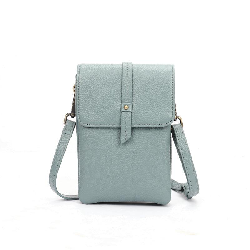 cowhide crossbody phone bag, view 3 - MRSLM