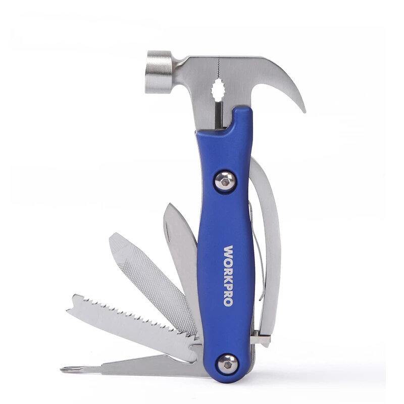 WORKPRO 12-in-1 MultiTools plier hand tools set wire stripper Hammer with Knife foldable Saw File Screwdriver - MRSLM
