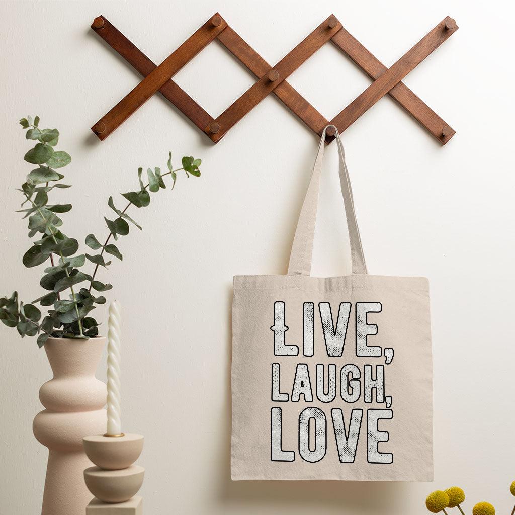 Live Laugh Love Small Tote Bag - Trendy Shopping Bag - Cool Tote Bag - MRSLM