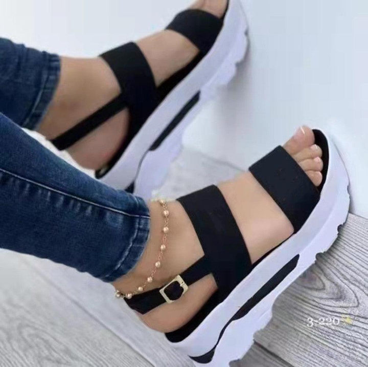 Statement Round Toe Platform Casual Women's Sandals - MRSLM