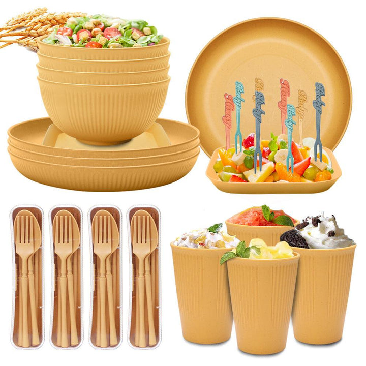 Wheat Straw Tableware Set For Home Meals - MRSLM