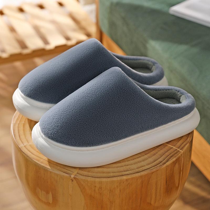 Couples Home Warm Plush Step-on Slippers - MRSLM