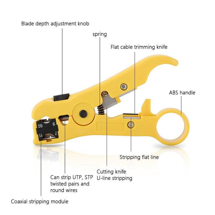 Handskit Network Cable Pliers Screwdriver Wire Stripper Tool Set with Cable Tester Spring Clamp Pliers - MRSLM