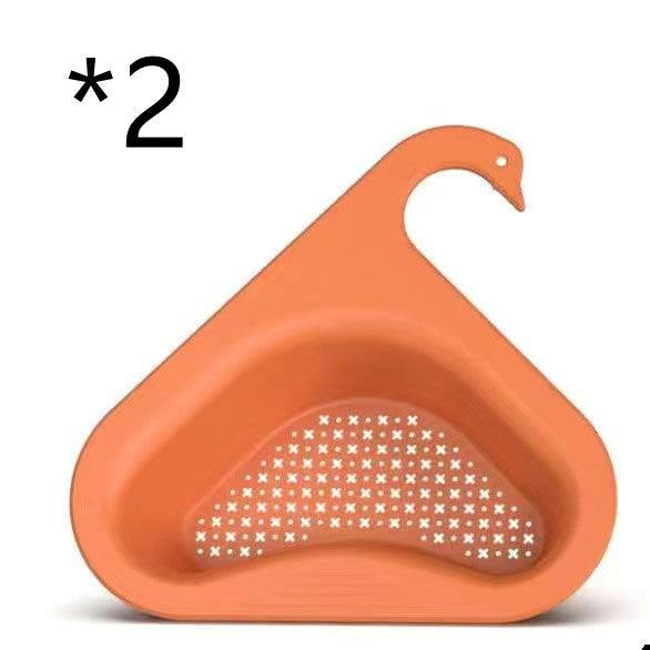 Household Sink Hanging Fruit And Vegetable Filter Water Drain Basket Kitchen Dry And Wet Separation Swan Drain Basket - MRSLM