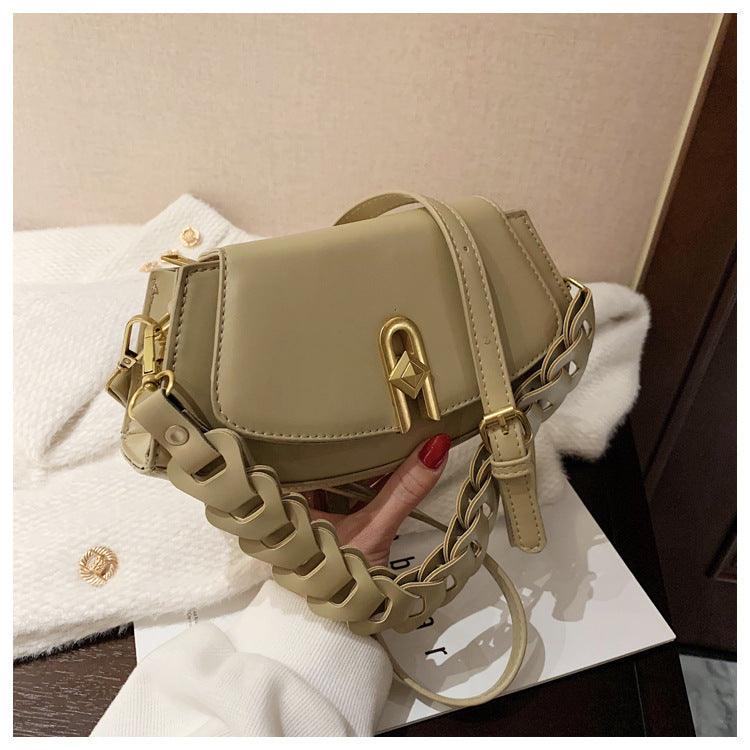 Woven PU dumpling shoulder bag, view 4 - MRSLM