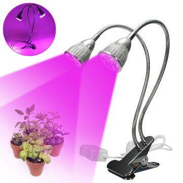 10W Dual Head Full Spectrum LED Grow Light Clip Kit for Indoor Plant Hydroponics US Plug 110-240V - MRSLM