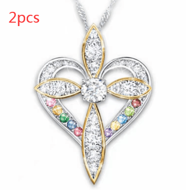 Fashion Love Heart Shaped Cross Pendant - MRSLM