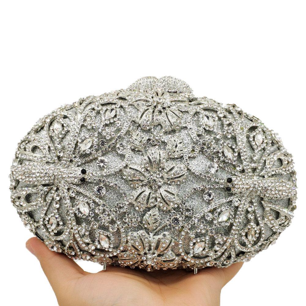 Rhinestone Dinner Party Evening Clutch Shoulder Bag - MRSLM