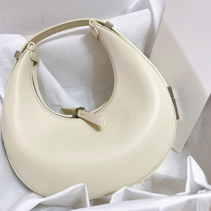 Crescent Bag Underarm Bag Metal Buckle Small Round Bag - MRSLM