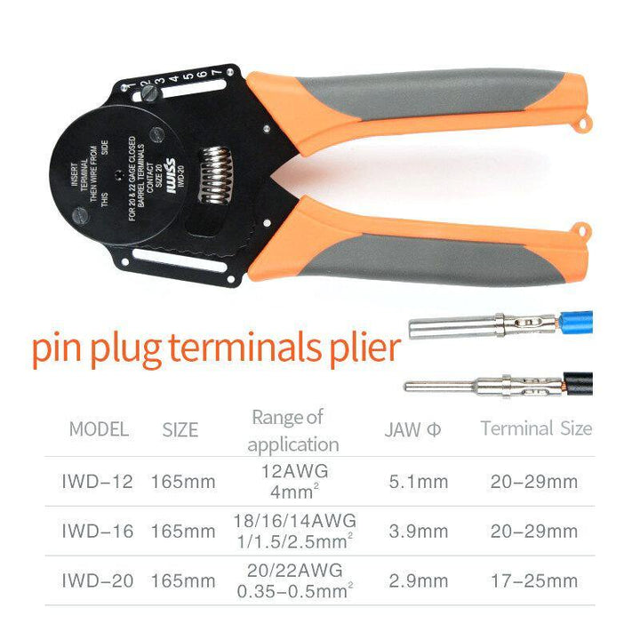 IWD-16 Crimper Harlley Cater Piller Hand Tool For Deutsch Connector Deutsch DT,DTM,DTP Terminal W2 Pliers 18/16/14 AWGl - MRSLM