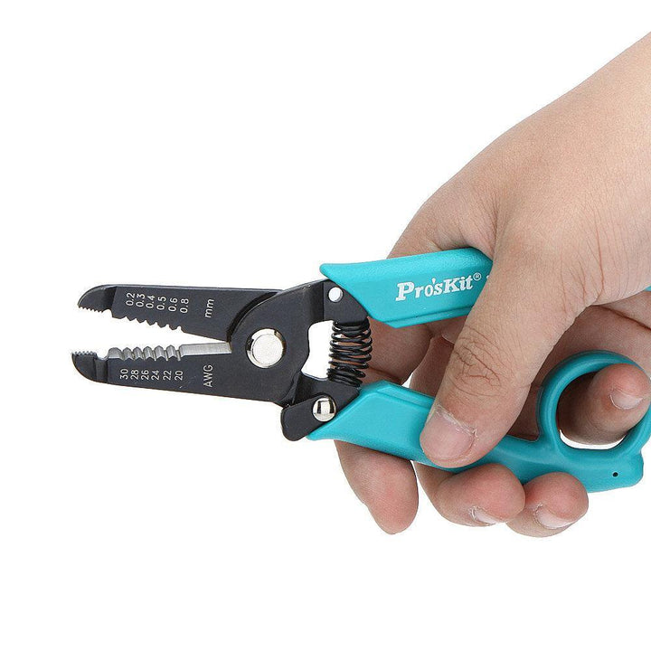 Pro'skit 8PK-3001D 0.2-0.8mm Multi-tool Electronic Wire Stripper Cable Cutter Hanging Ring Precision Electrician Pliers - MRSLM