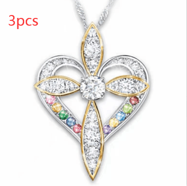 Fashion Love Heart Shaped Cross Pendant - MRSLM