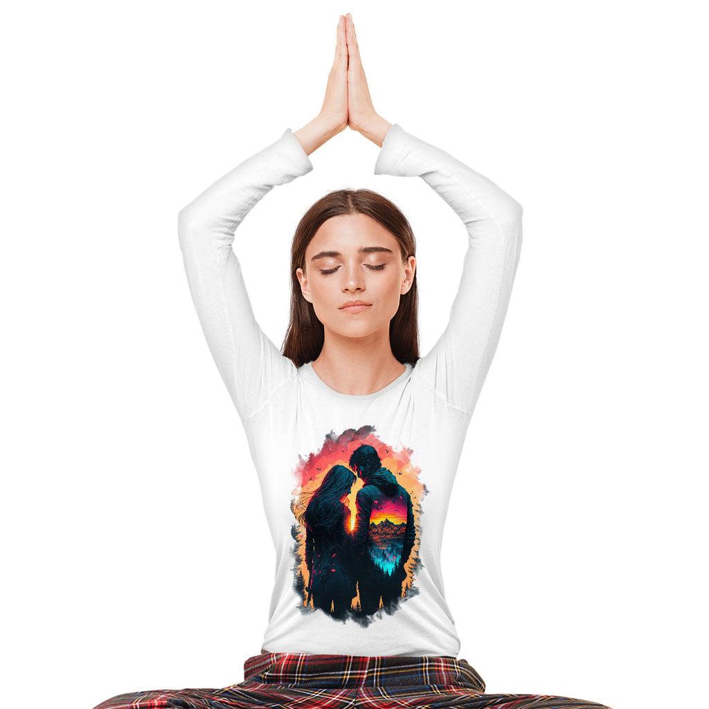 Nature Print Long Sleeve T-Shirt - Couple T-Shirt - Art Long Sleeve Tee - MRSLM