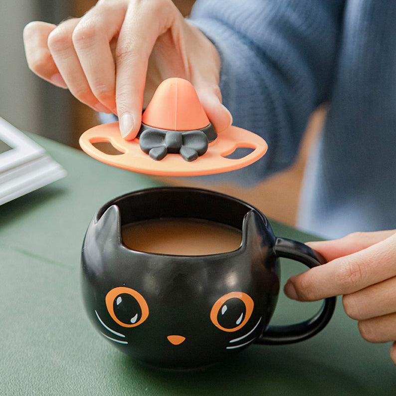 black ceramic cat mug - MRSLM