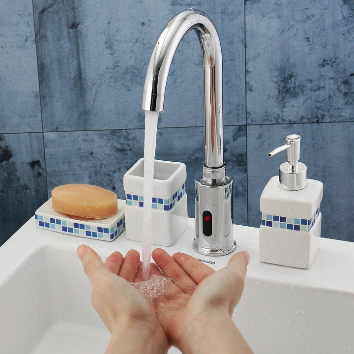 Hands Touch Free Automatic Electronic Sensor Control Bathroom Kitchen Sink Tap Basin Faucet - MRSLM