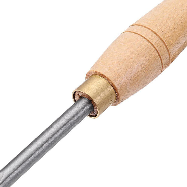 Drillpro High Speed Steel Lathe Chisel Wood Turning Tool with Wood Handle Woodworking Tool - MRSLM
