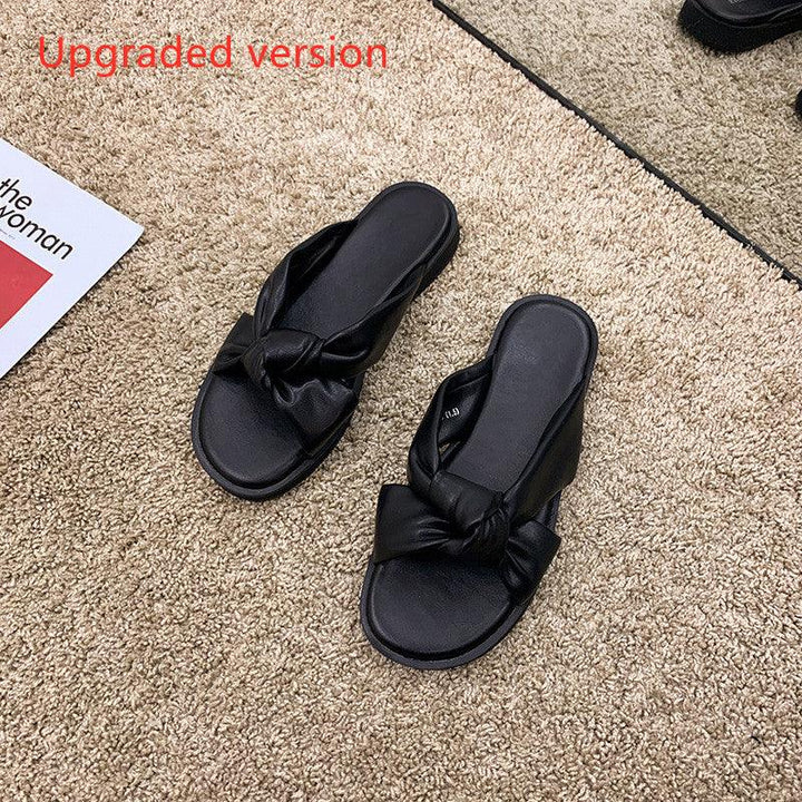 Simple Black Low-heel Soft-soled Slippers Summer - MRSLM