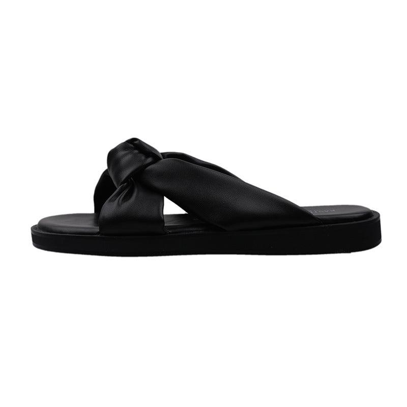 Simple Black Low-heel Soft-soled Slippers Summer - MRSLM