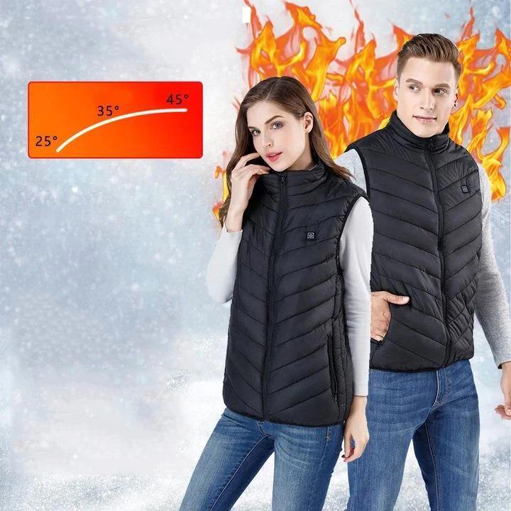 TENGOO Unisex 3-Gears Heated Jackets USB Electric Thermal Clothing 2 Places Heating Winter Warm Vest Outdoor Heat Coat Clothing - MRSLM