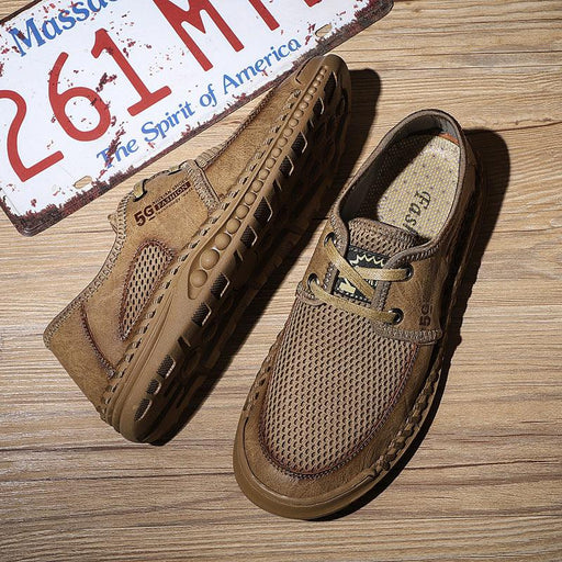 Men's summer hollow leather casual shoes - MRSLM