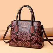 ethnic flower cowhide shoulder bag - MRSLM