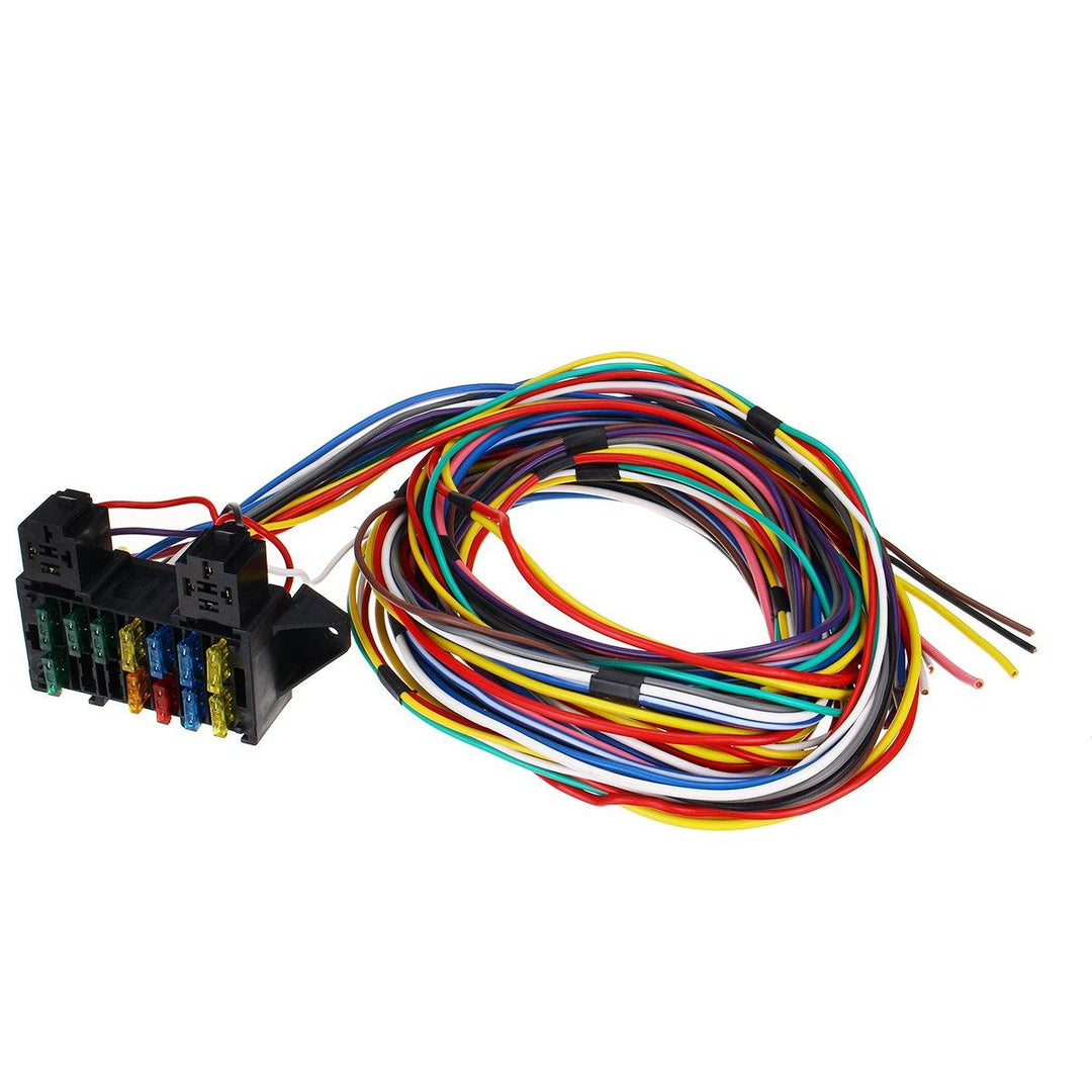 14 Circuit Universal Wiring Harness Bumper Wire Kit 12V Durability Car Hot Rod Street-Rod XL Wires - MRSLM
