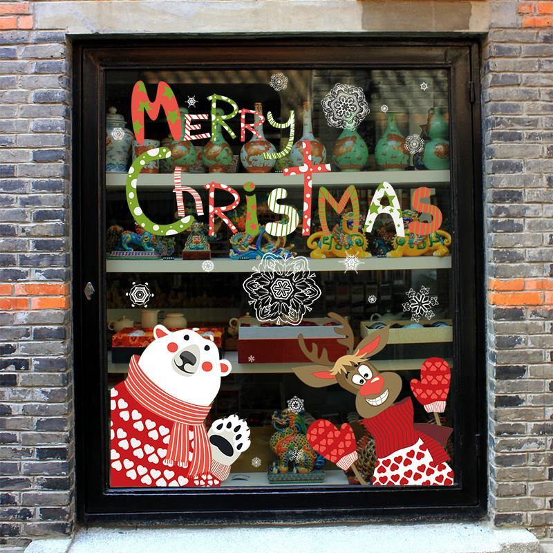 Miico XL866 Christmas Sticker Home Decoration Sticker Window and Wall Sticker Shop Decorative Stickers - MRSLM