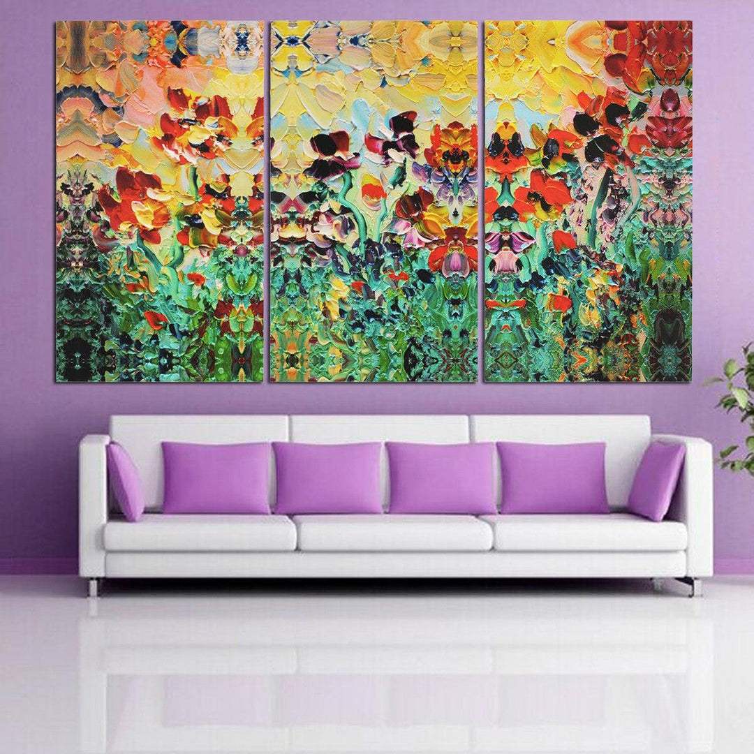 3Pcs Canvas Print Paintings Flower Sea Waterproof Wall Decorative Print Art Pictures Frameless Wall Hanging Decorations for Home Office - MRSLM