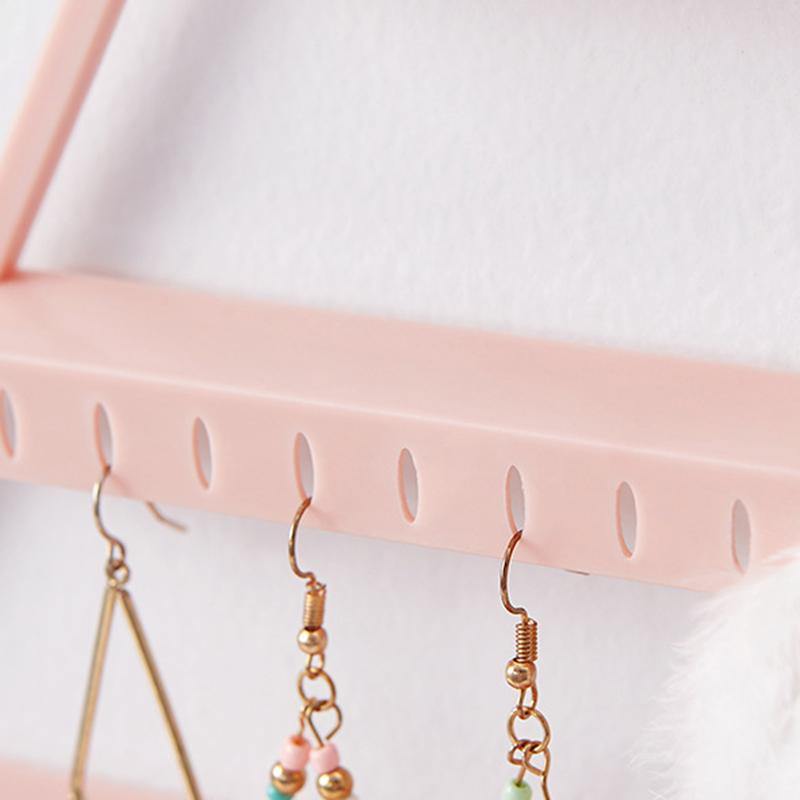 Earrings Ring Bracelet Jewelry Organizer Display Hanger Solid Color Triangle Jewelry Display Stand - MRSLM