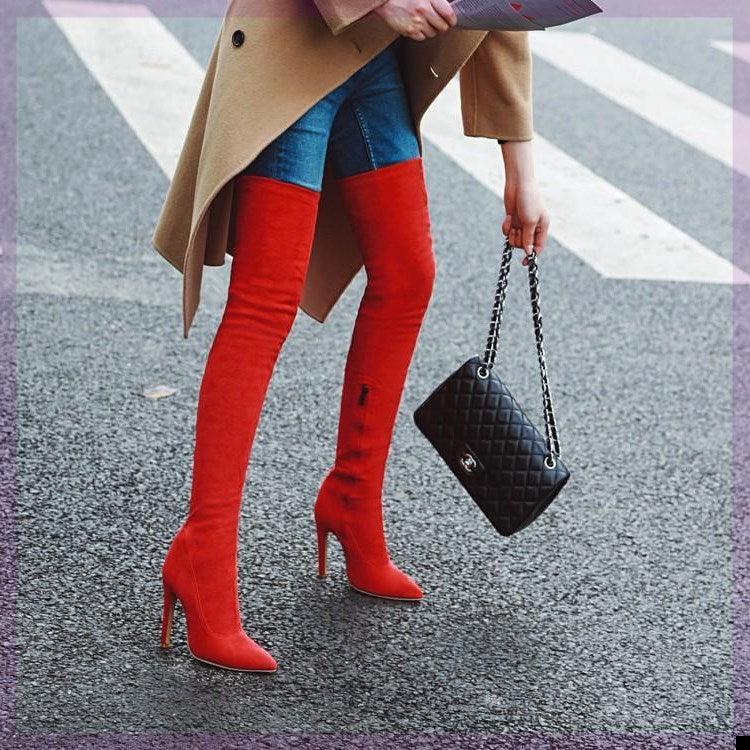 Women's over-the-knee suede boots, view 2 - MRSLM