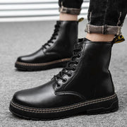 Men's casual PU leather thick-sole boots, view 5 - MRSLM