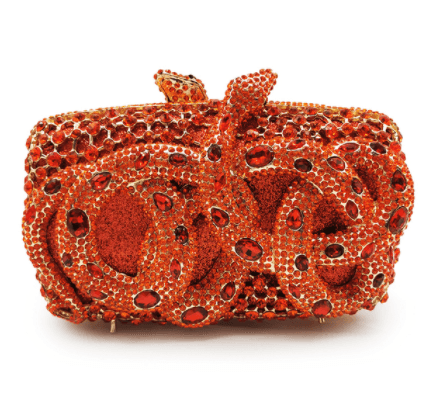 Python Diamond-studded Dinner Bag Magnetic Clasp Chain Clutch - MRSLM