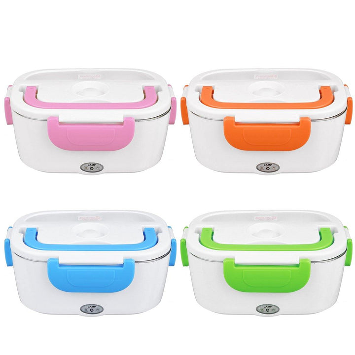 Portable Electric Heated Lunch Box 12V Vehicle-mounted Insulation Bento Stainless Steel Separate Section-1.05L - MRSLM