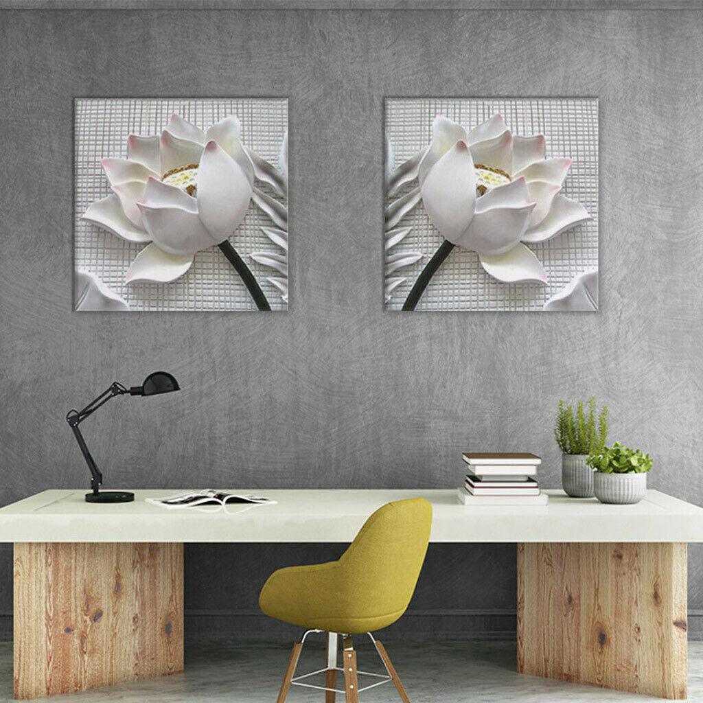 2Pcs Flowers Canvas Print Paintings Wall Decorative Print Art Pictures Frameless Wall Hanging Decorations for Home Office - MRSLM