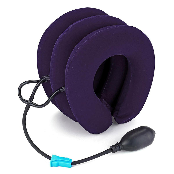 Triple Tier Air Traction Pillow Neck Brace Support Cervical Collar Therapy Massager Device Portable for Home Office Travel - MRSLM