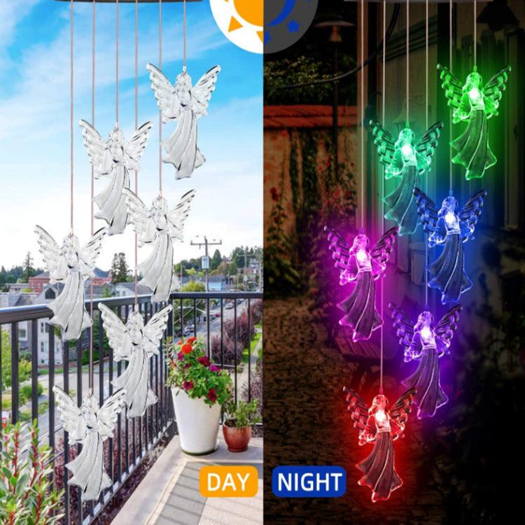 Outdoor Solar Wind Chime Lamp Hummingbird Butterfly Ball Wind Chime Garden Decoration - MRSLM